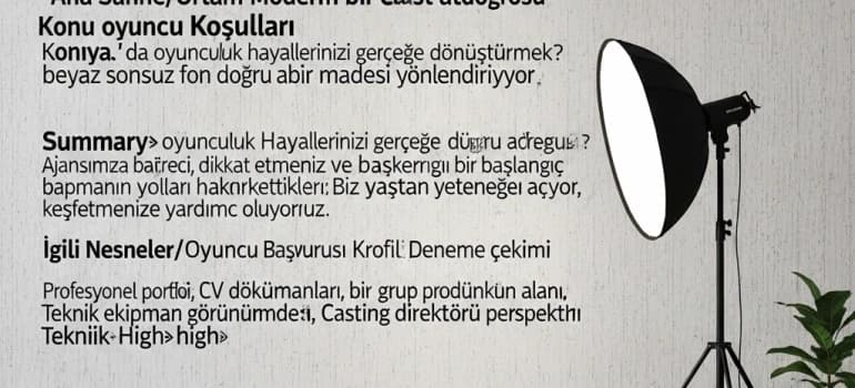 Malatya Yetişkin Oyuncu Ajansı Başvuru Formu